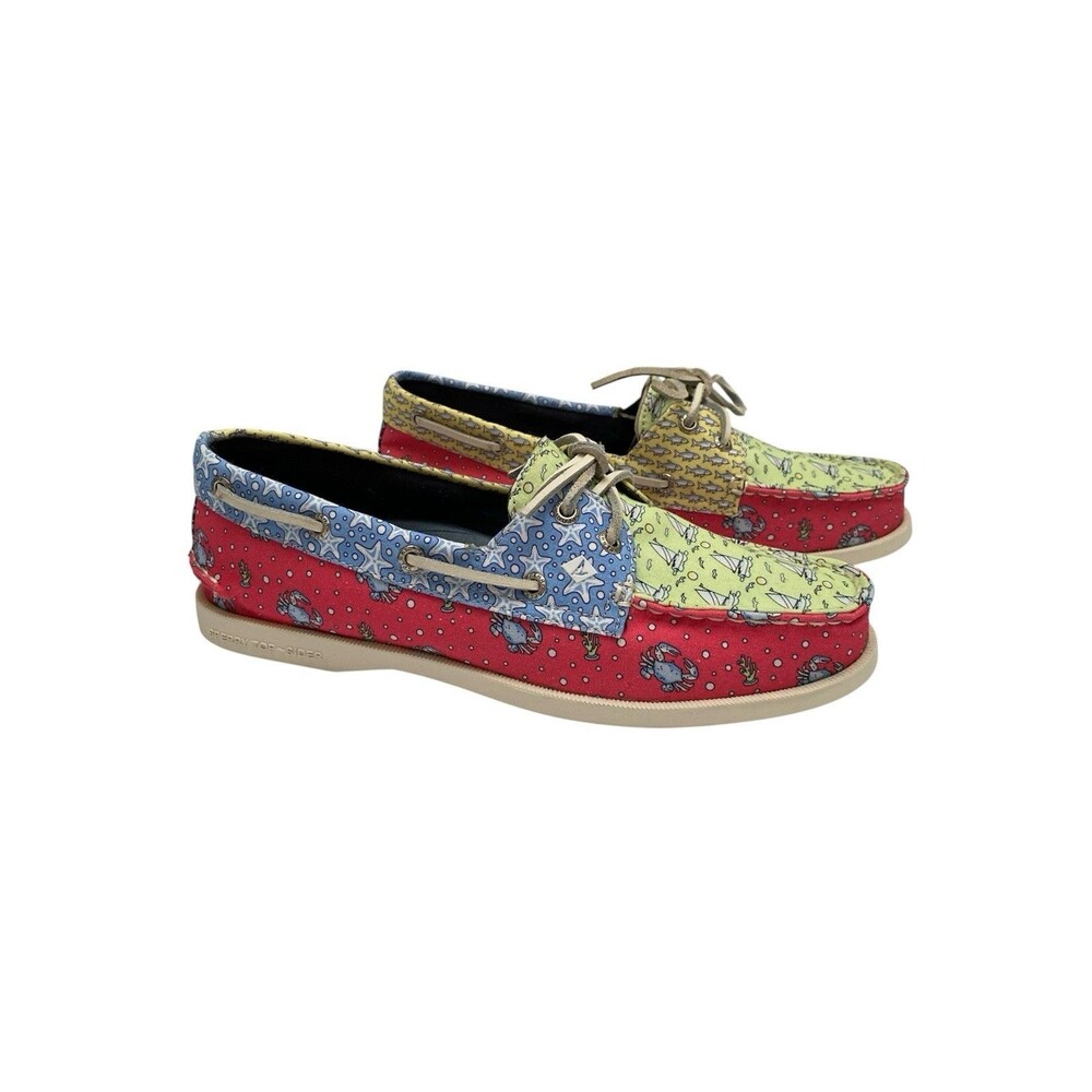 New Vineyard Vines x Sperry Colorful Heritage Patchwork Boat Shoe Women’s Size 7